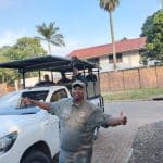 safari for six people heading off into the Hluhluwe Imfolozi Park